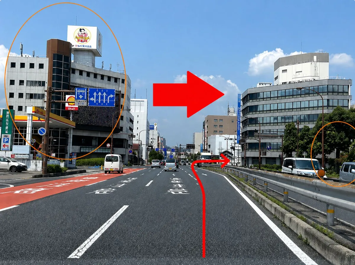 STEP01 2号線を右折します