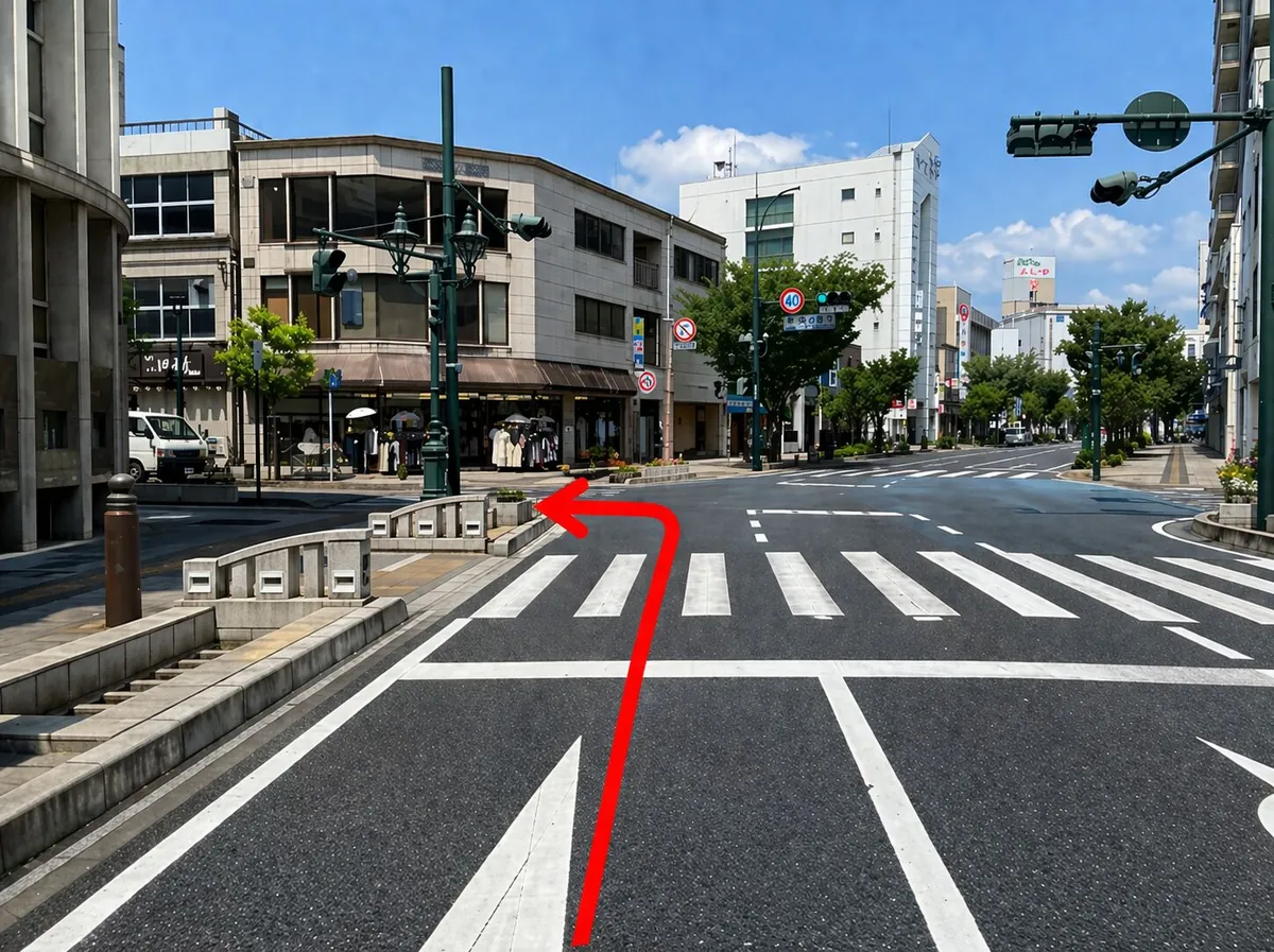 STEP03 船町北交差点を左折します